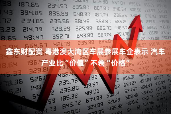 鑫东财配资 粤港澳大湾区车展参展车企表示 汽车产业比“价值”不卷“价格”